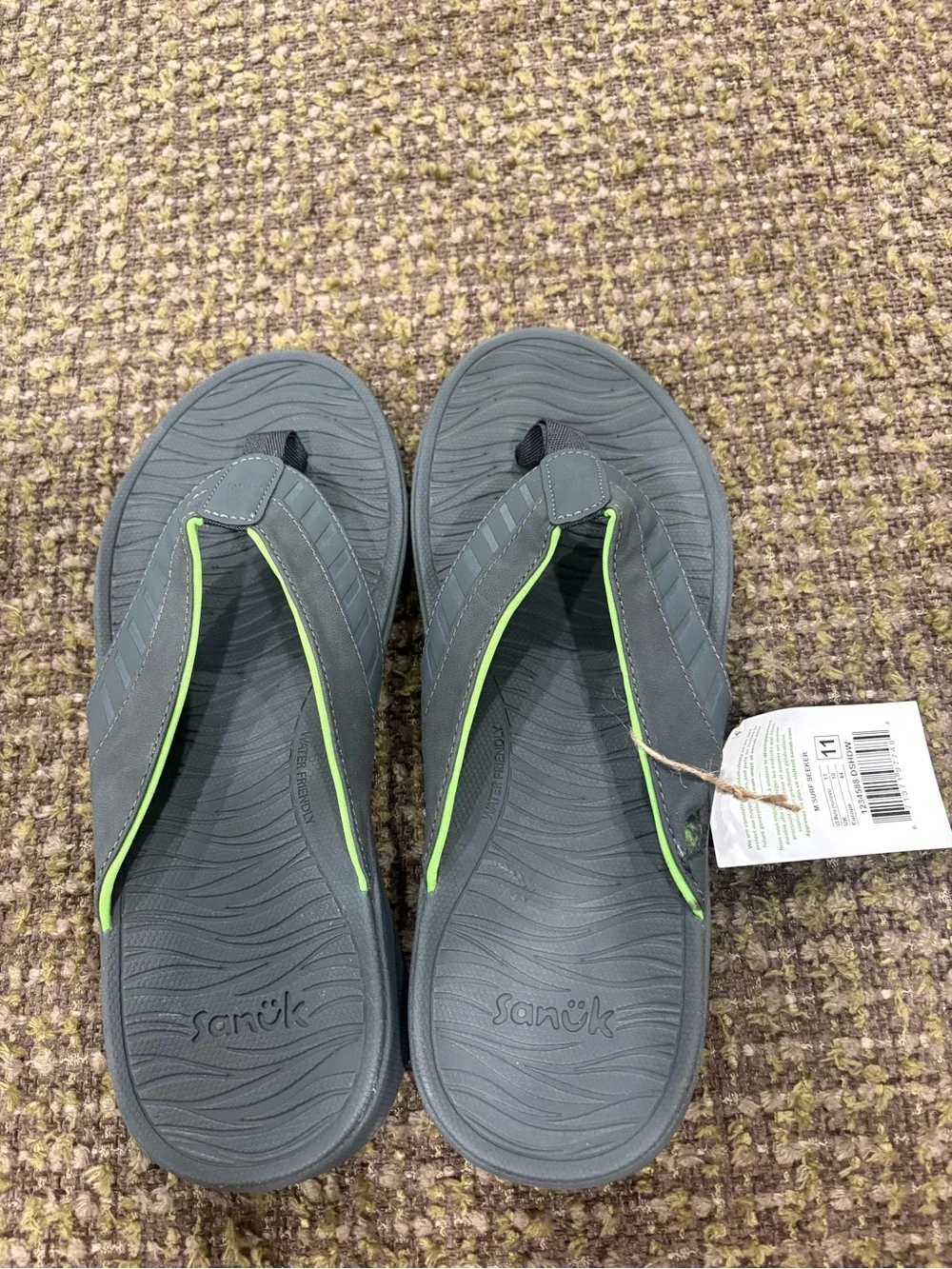 Sanuk Men's Gray Surf Seeker Flip-Flops